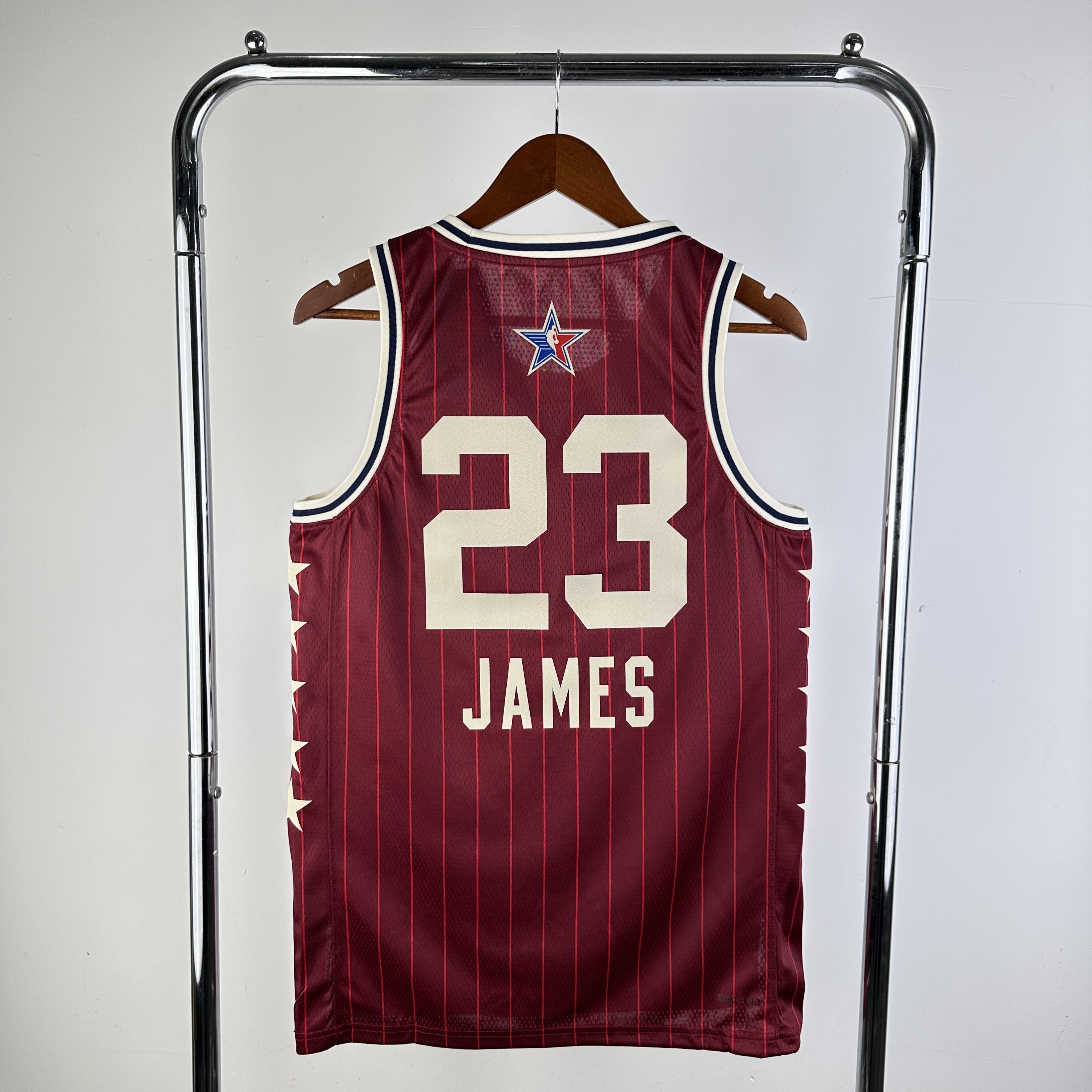 Men Los Angeles Lakers #23 James Red Stripe All Star Jordan style 2024 NBA Jersey